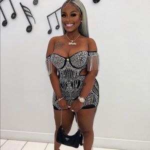 Rhinestone Mini Dress